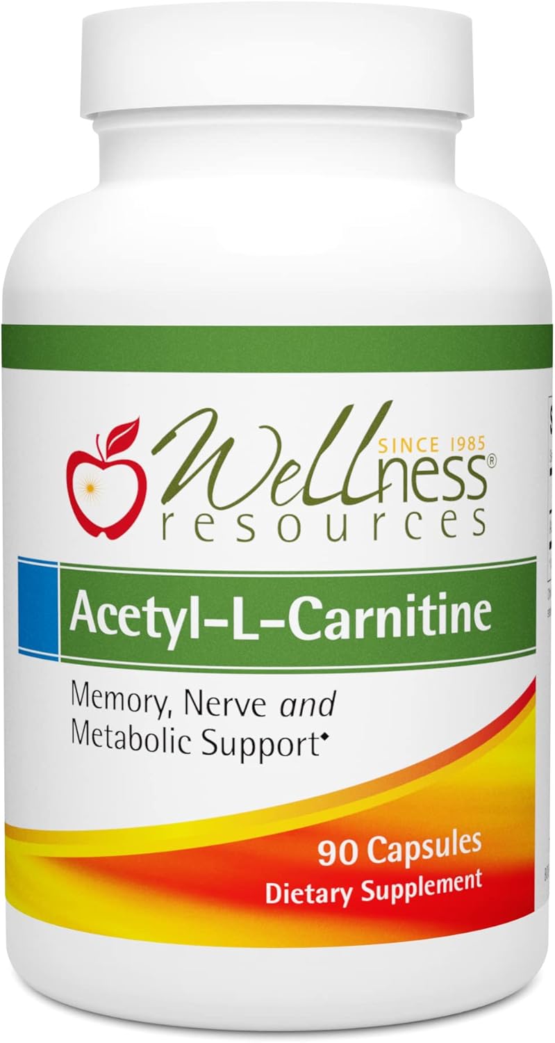 Acetyl-L-Carnitine (ALC) 500 mg Capsules for Memory and Nerve Health - 90 Count