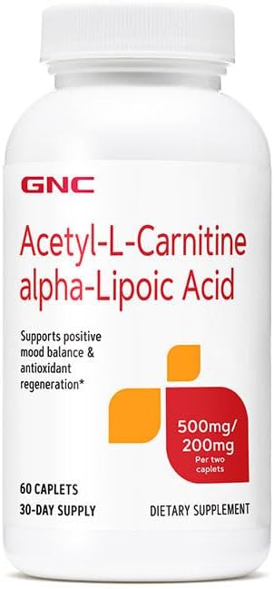Acetyl-L-Carnitine Alpha-Lipoic Acid Capsules 500mg/200mg | Promotes Positive Mood | 60 Count