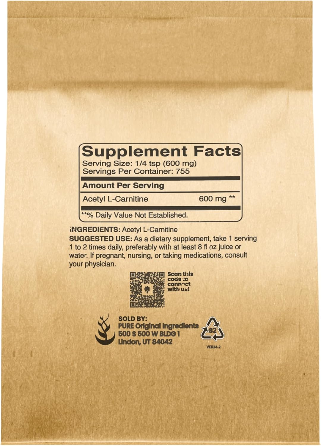 Acetyl L-Carnitine Powder Supplement - Pure ALCAR Amino Acid (1 lb)