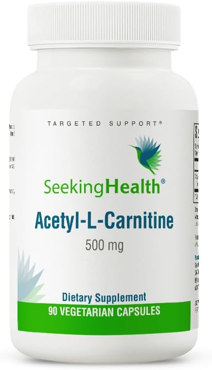 Acetyl-L-Carnitine Supplement for Energy, Fat Metabolism & Memory Health - 500mg, 90 Capsules by Seeking Health