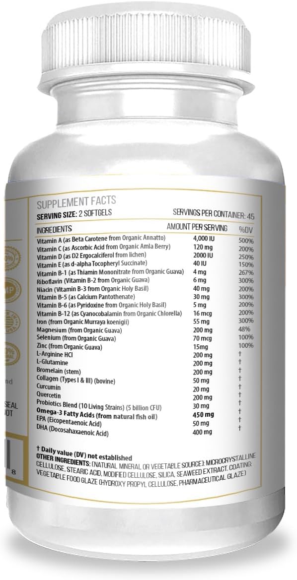 ACTIF Surgery Recovery Supplement - 90 Count with 20+ Advanced Factors, Omega-3, Double Chlorella Factor, Zinc - Non GMO, Made in USA