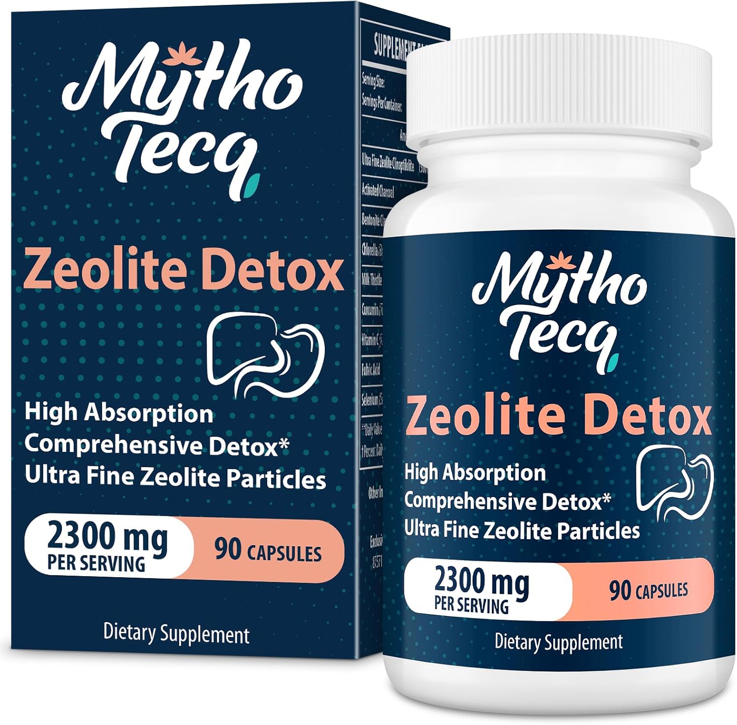 Activated Charcoal & Bentonite Clay Detox Capsules - 2300 MG Zeolite Cleanse for Liver, Gut, and Heavy Metals - Highly Absorbable Full Body Detox (90 Capsules)