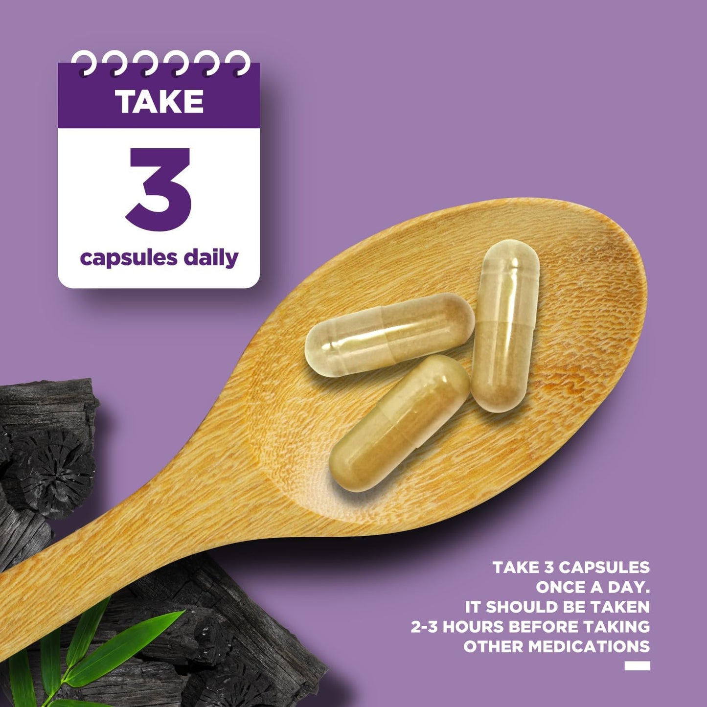 Activated Charcoal Coconut Capsules 1200mg for Detox & Cleanse - Bloating Relief - Active Supplement for Body & Gut Health - 270 Count