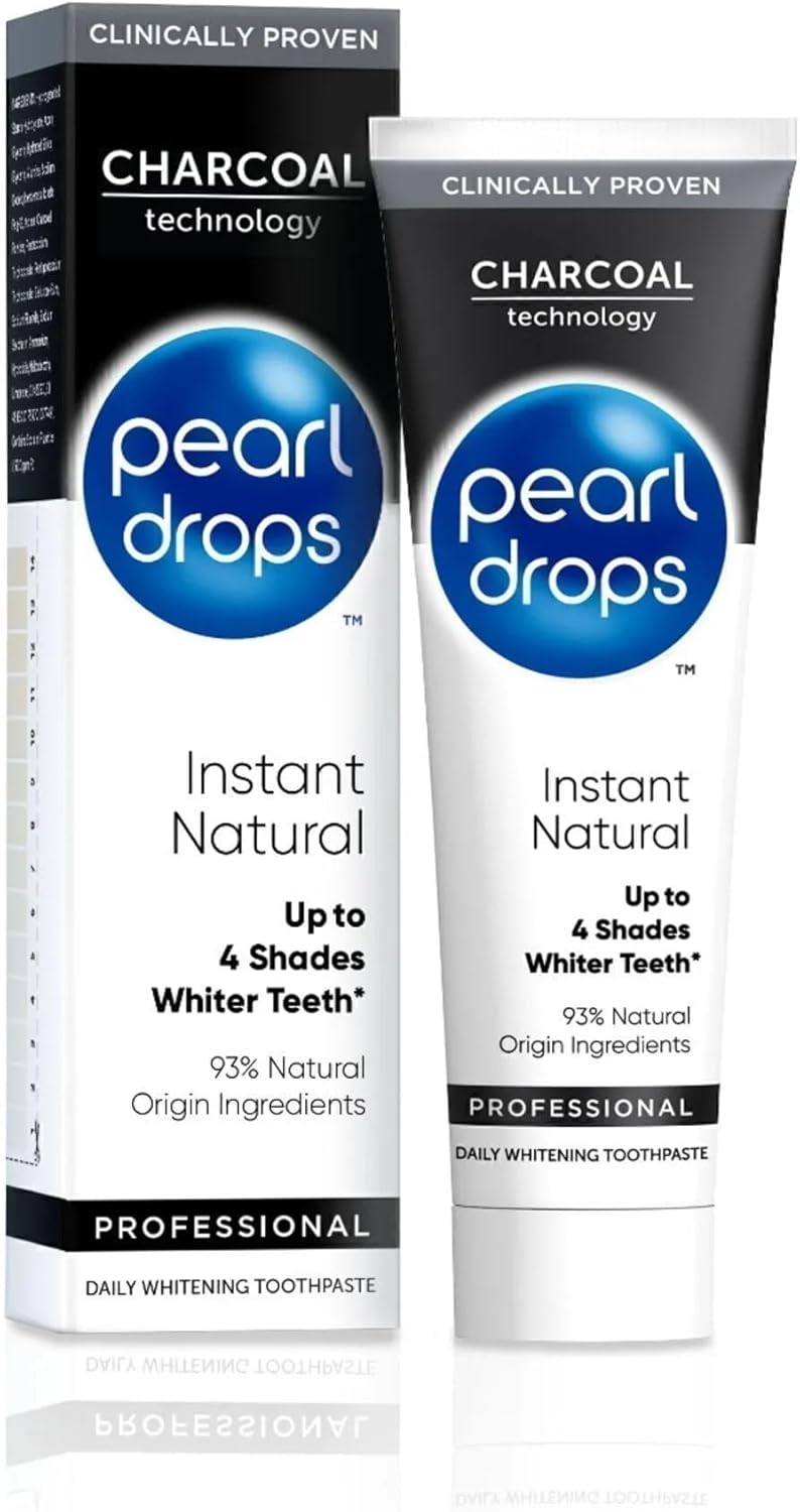 Activated Charcoal Pearl Drops Instant Natural White Toothpaste 75ml