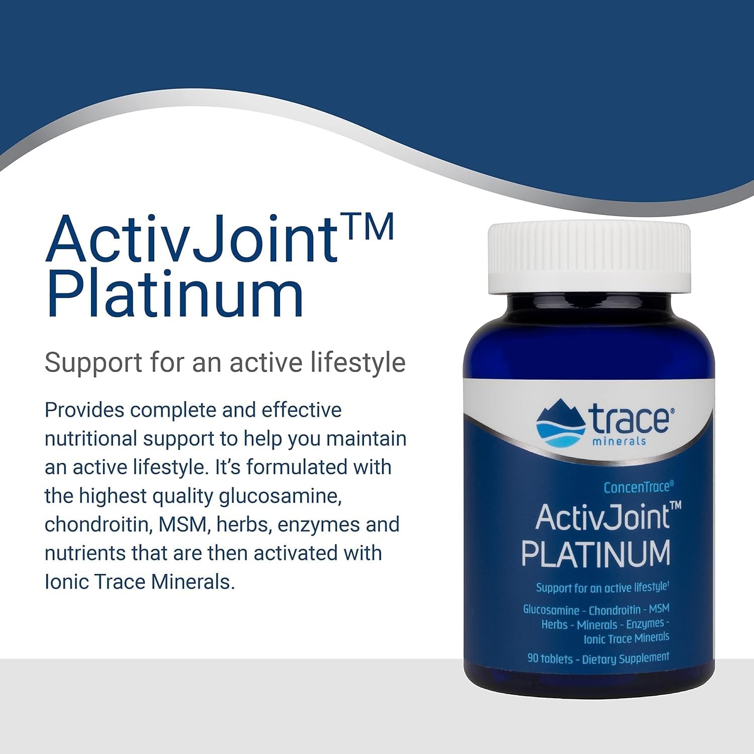 ActivJoint Platinum Trace Minerals Supplement for Bone, Joint, Muscle, and Heart Health - 90 Tablets