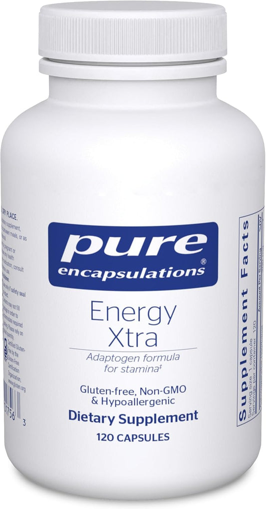 Adaptogen Formula for Stamina | Pure Encapsulations Energy Xtra | 120 Capsules