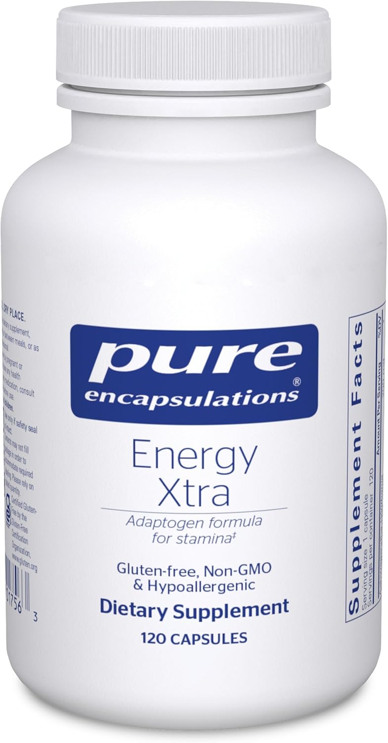 Adaptogen Formula for Stamina | Pure Encapsulations Energy Xtra | 120 Capsules