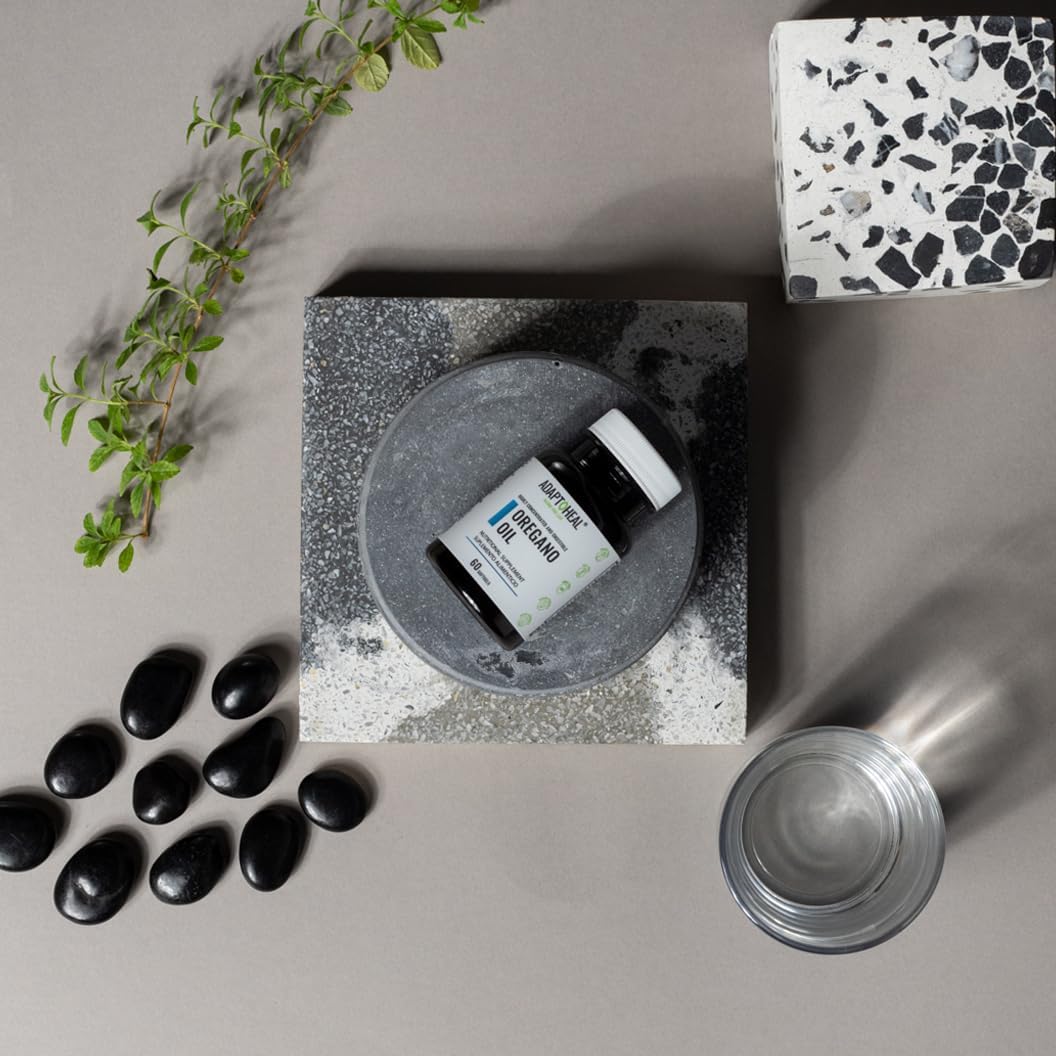 ADAPTOHEAL Oregano Oil Softgels - Immune & Digestive Support Supplement, 60 ct - Vegan, Non-GMO, Extra Virgin Olive Oil Formula