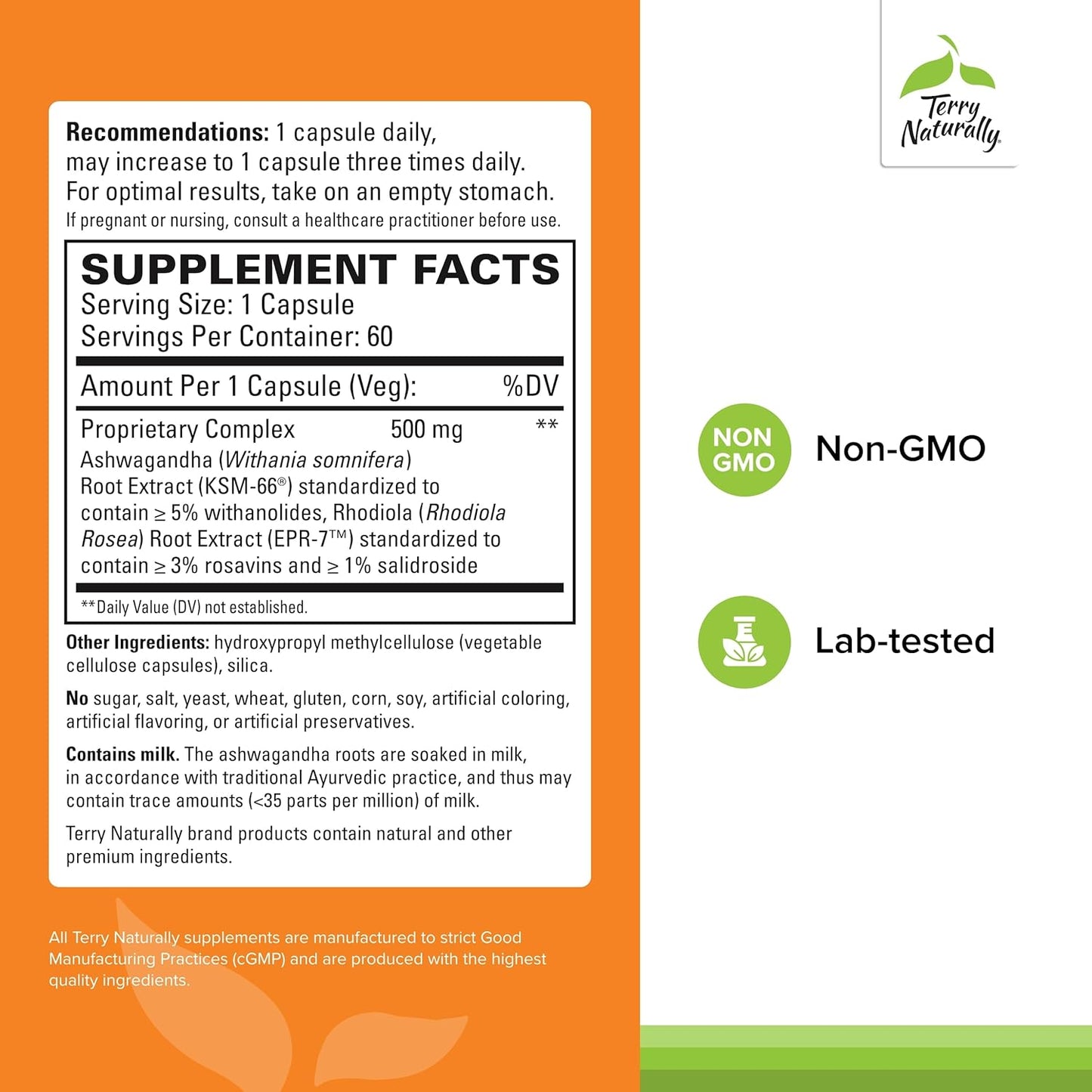 Adaptra Adrenal Health Supplement with Ashwagandha & Rhodiola Rosea - 60 Capsules x 2 - Herbal Energy & Concentration Support