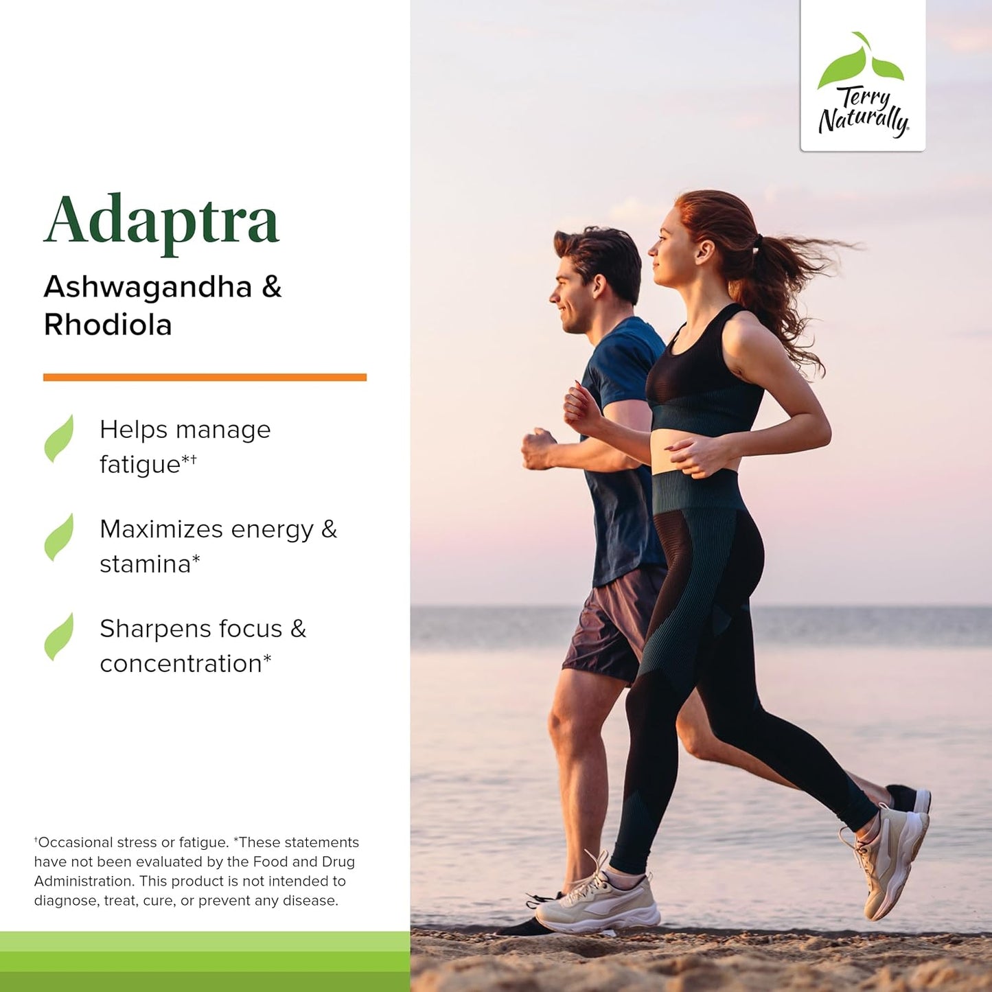Adaptra Adrenal Health Supplement with Ashwagandha & Rhodiola Rosea - 60 Capsules x 2 - Herbal Energy & Concentration Support