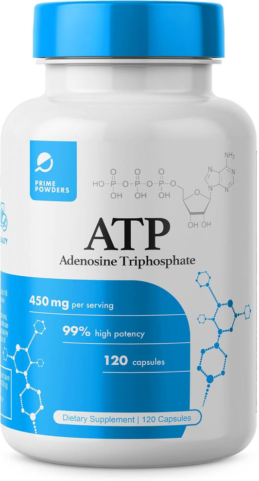 Adenosine Triphosphate Disodium Capsules - 120 Capsules - 400mg per Serving - Boost Energy and Stamina