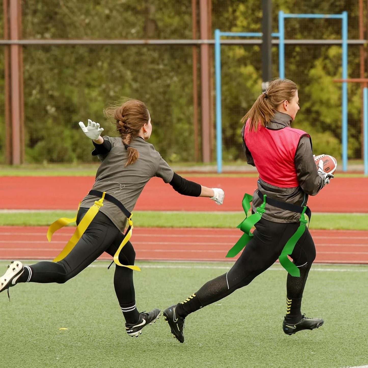 Adjustable 12 Player Flag Football Belts and Flags Set for Team Training Sport Events - Suitable for Kids, Teens, and Adults