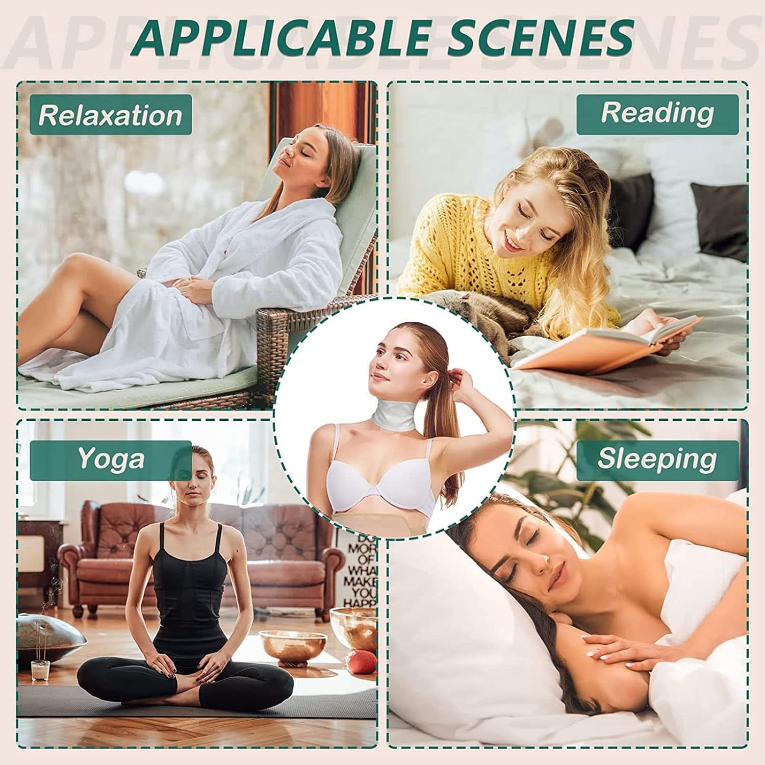 Adjustable Organic Thyroid Neck Wrap for Muscle Pain Relief and Sleep Aid - Reusable and Less Mess - Waist and Neck Pack for Thyroid