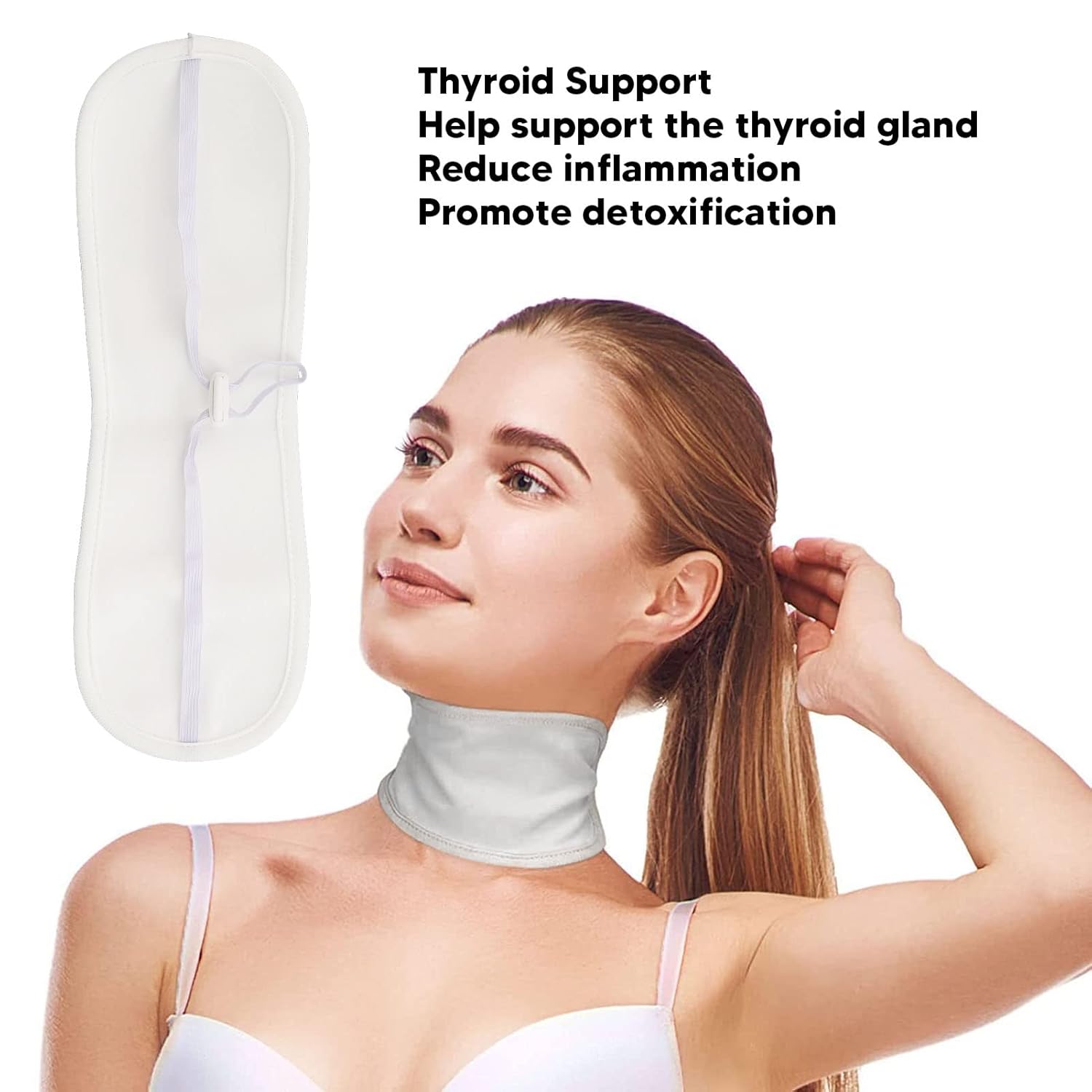 Adjustable Organic Thyroid Neck Wrap for Muscle Pain Relief and Sleep Aid - Reusable and Less Mess - Waist and Neck Pack for Thyroid