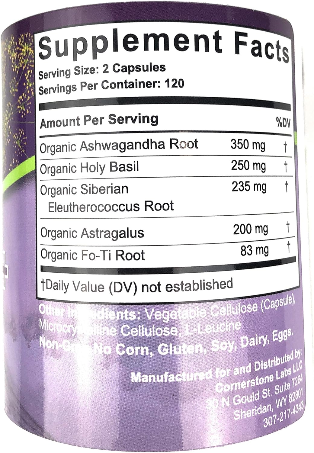 Adren+ Capsules by Cornerstone Labs - 120 Count