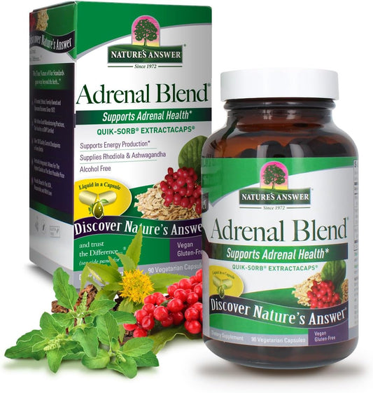 Adrenal Blend Stress Away Vegetarian Capsules - Herbal Dietary Supplement for Vegans, 90 Count
