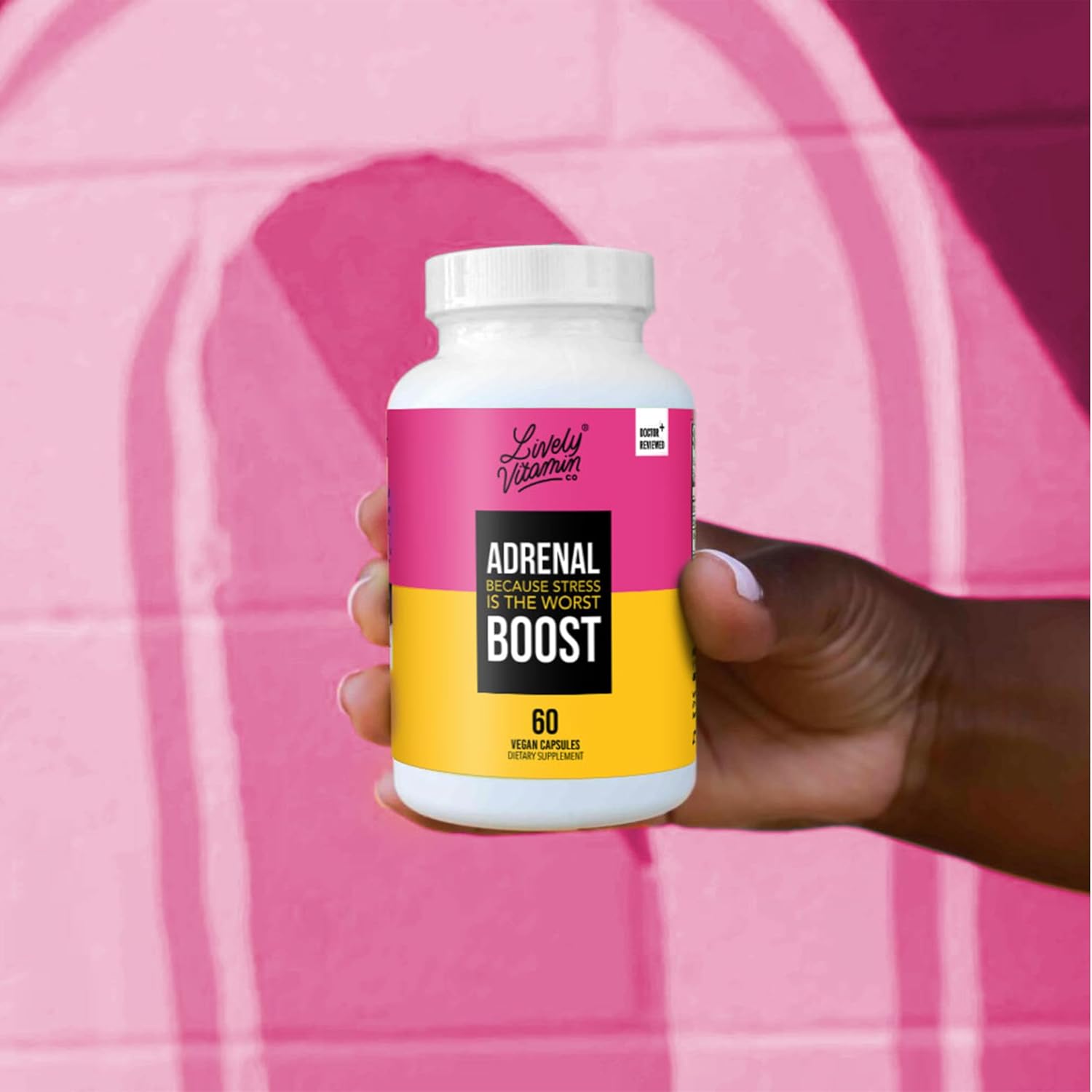 Adrenal Boost Supplement with Ashwagandha, Rhodiola, and Ginseng for Stress Relief and Improved Focus - 60 Capsules