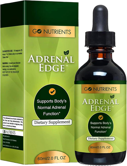 Adrenal Edge Supplement for Stress Relief & Cortisol Management - Supports Energy, Sleep, & Adrenal Health - 2.0 oz