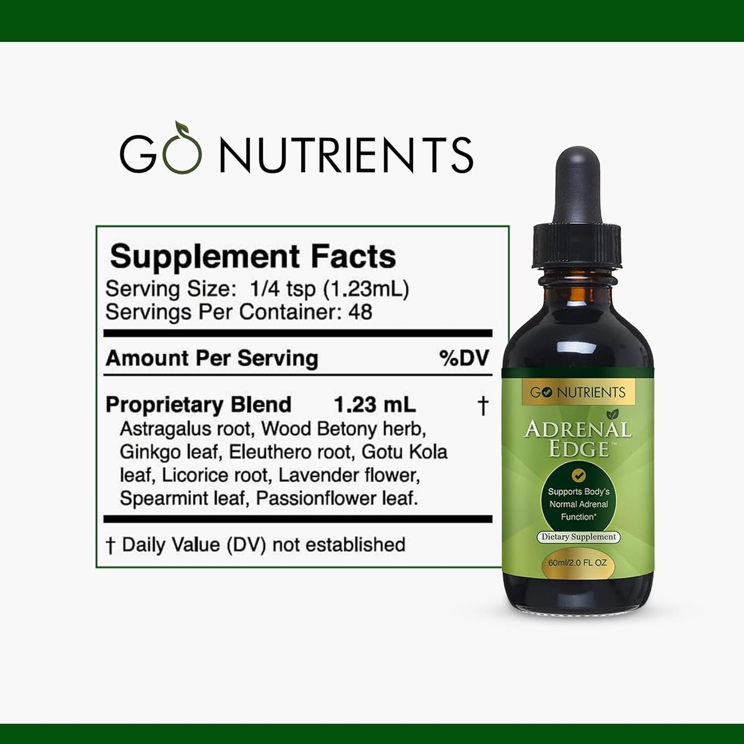 Adrenal Edge Supplement for Stress Relief & Cortisol Management - Supports Energy, Sleep, & Adrenal Health - 2.0 oz