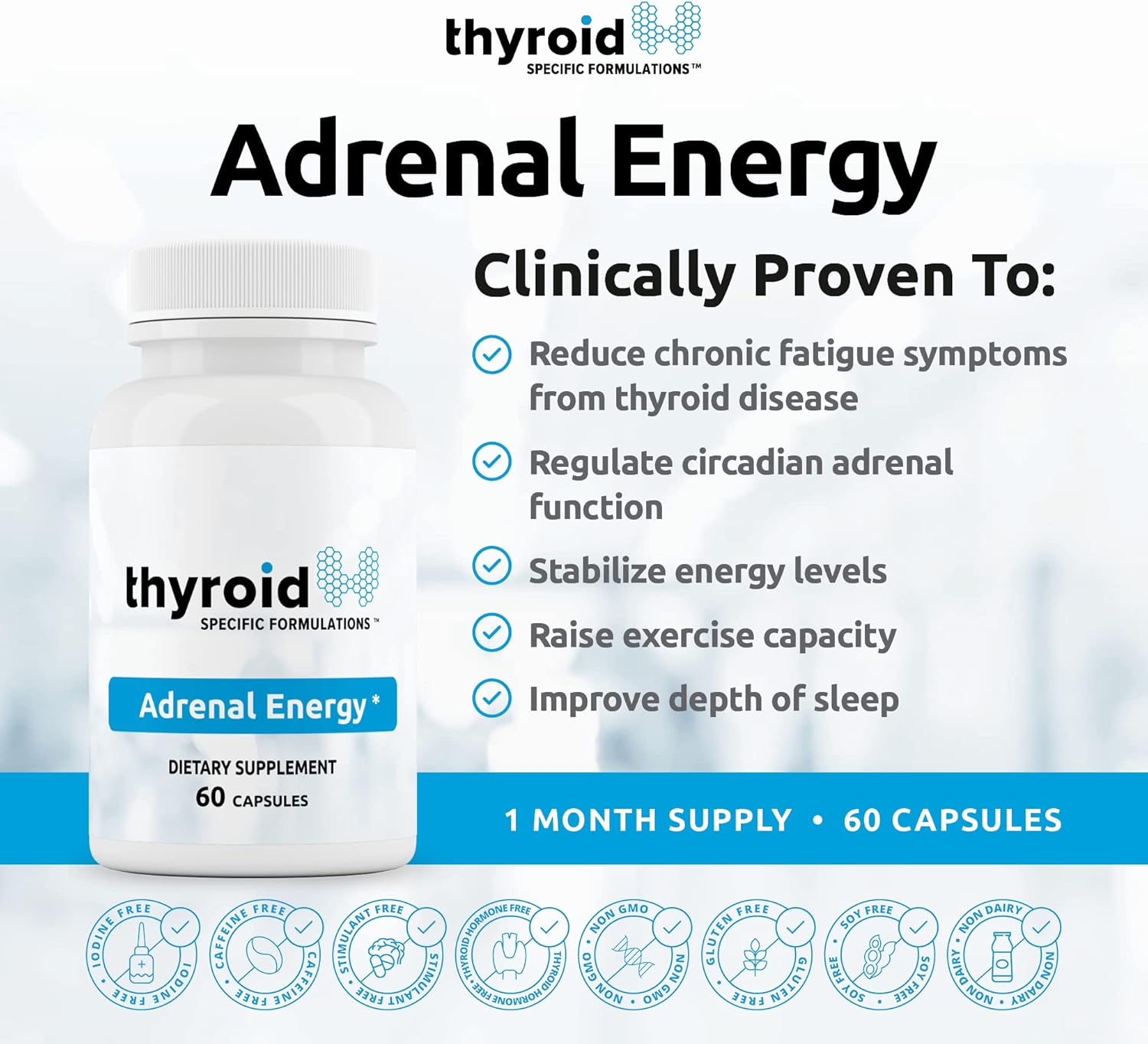Adrenal Energy Supplement with Ashwagandha, Cordyceps, Ginseng - Supports Cortisol Management and Adrenal Insufficiency - Reduce Fatigue and Stress
