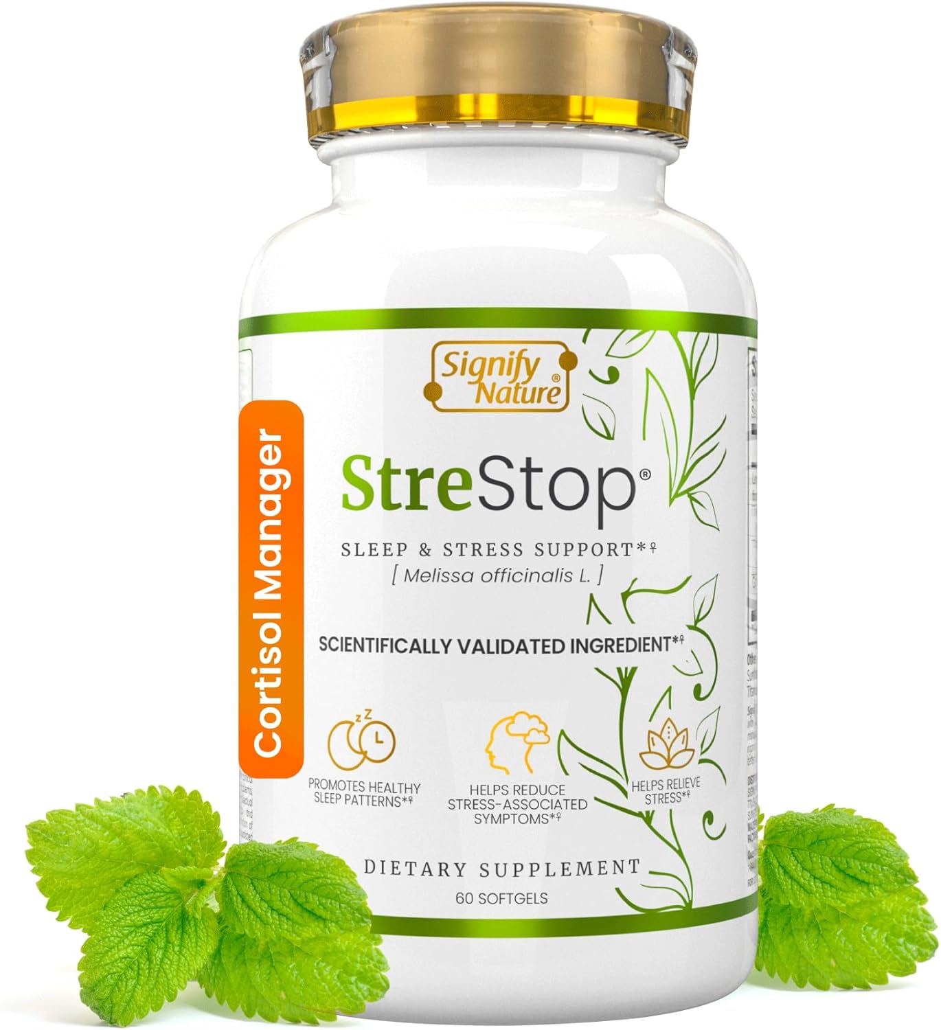 Adrenal Fatigue Supplements with Lemon Balm - Cortisol Manager for Serotonin Boost and Adrenal Health
