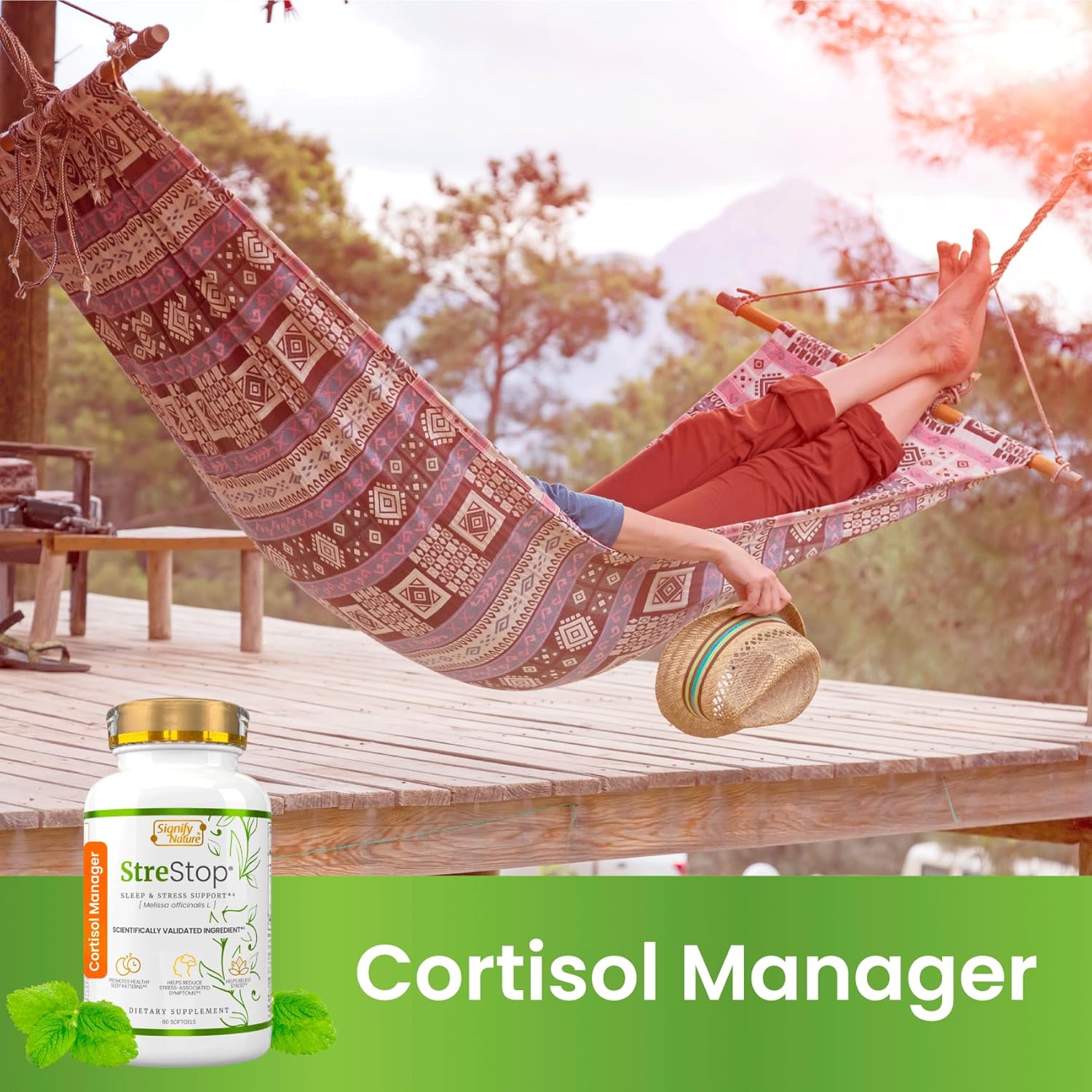 Adrenal Fatigue Supplements with Lemon Balm - Cortisol Manager for Serotonin Boost and Adrenal Health