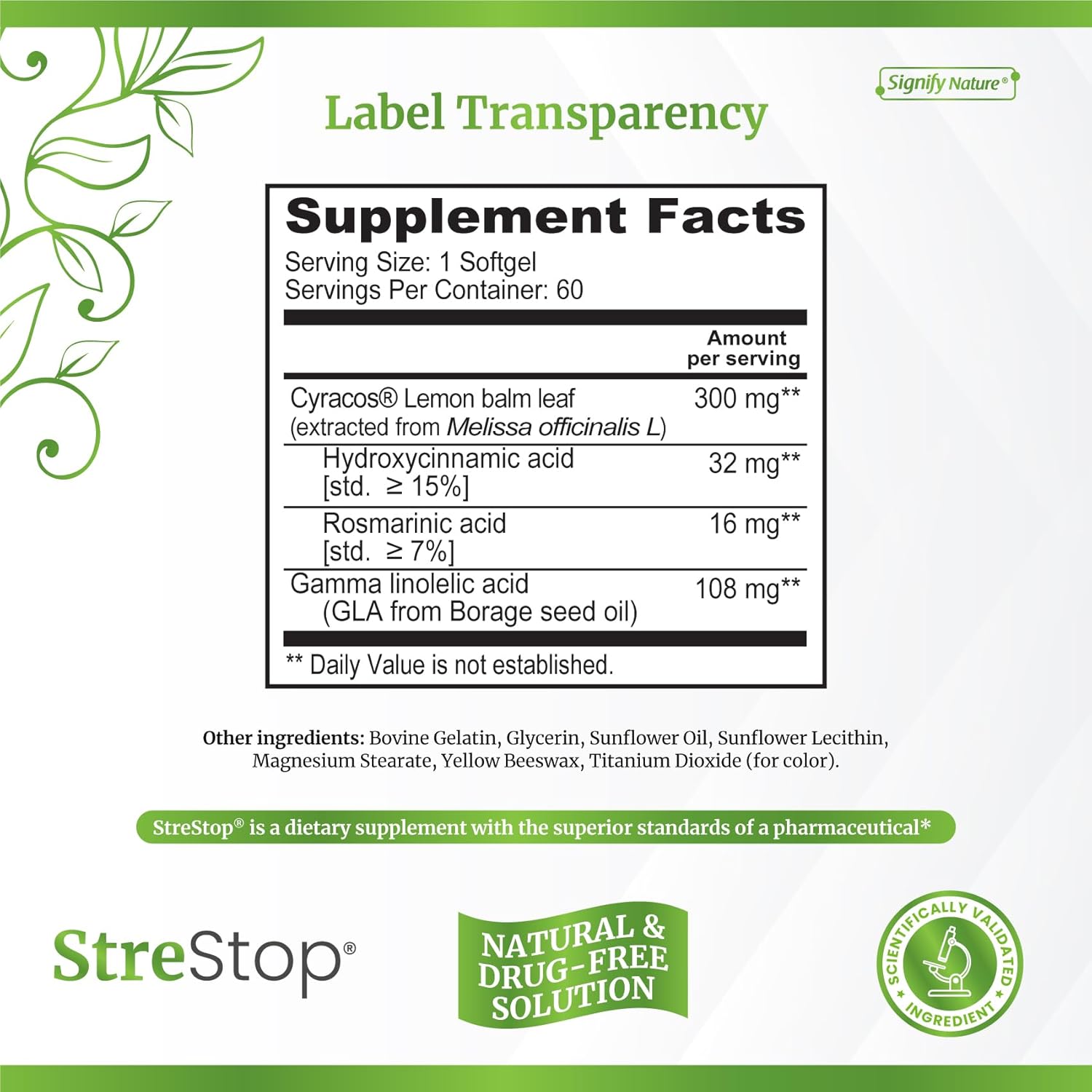 Adrenal Fatigue Supplements with Lemon Balm - Cortisol Manager for Serotonin Boost and Adrenal Health