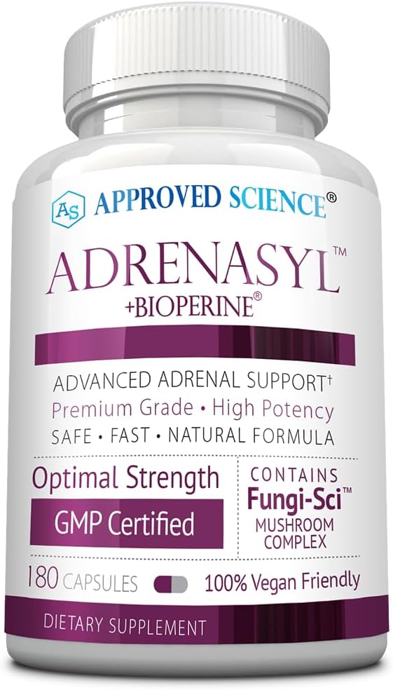 Adrenal Gland Support Supplement - 180 Capsules - Boost Adrenal Health - Approved Science Adrenasyl