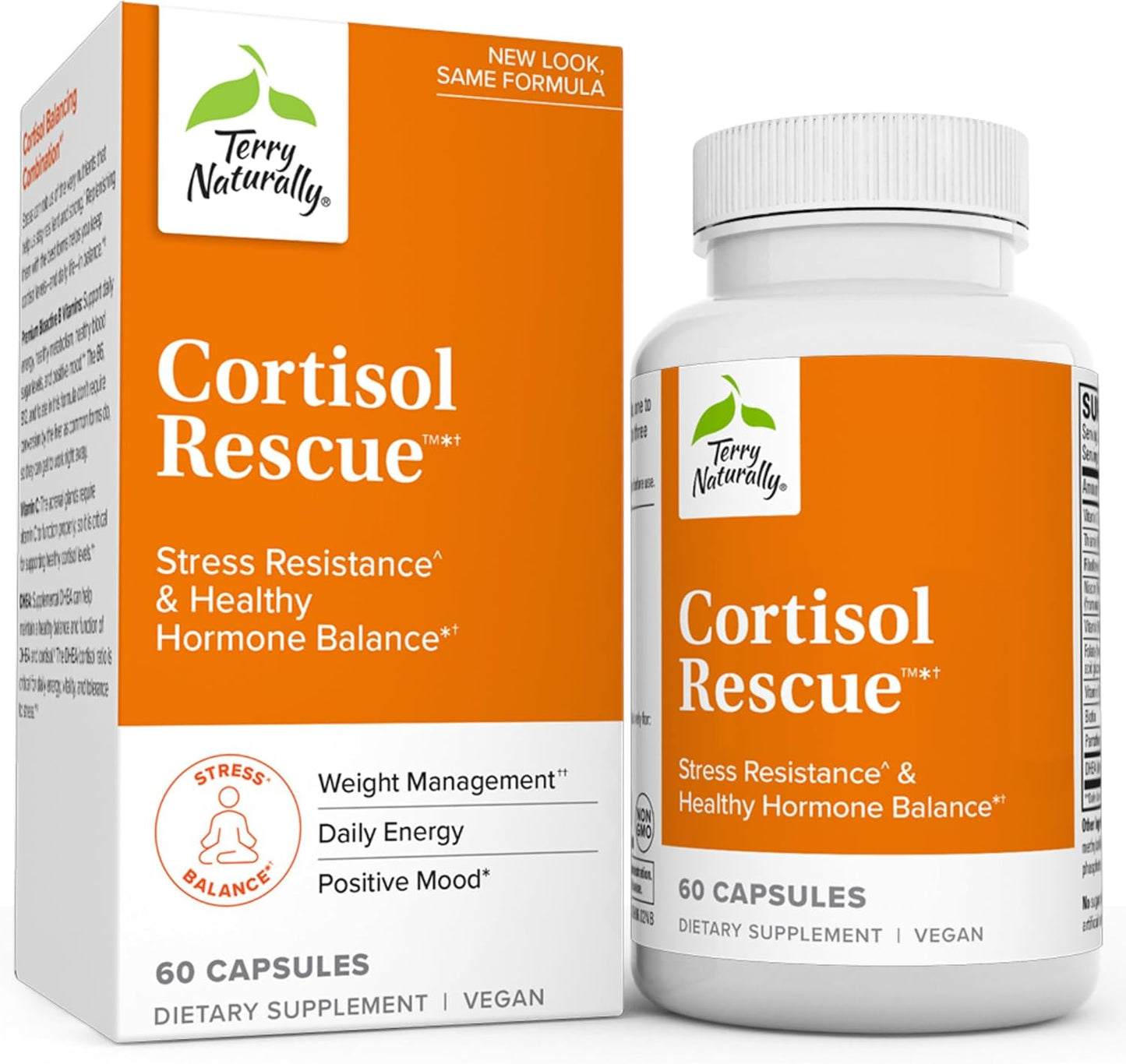 Adrenal Health & Energy Support Supplement with Vitamin C, B12, & DHEA - Vegan Formula - 60 Capsules