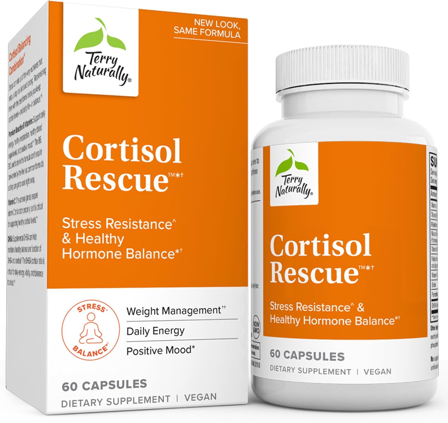 Adrenal Health & Energy Support Supplement with Vitamin C, B12, & DHEA - Vegan Formula - 60 Capsules