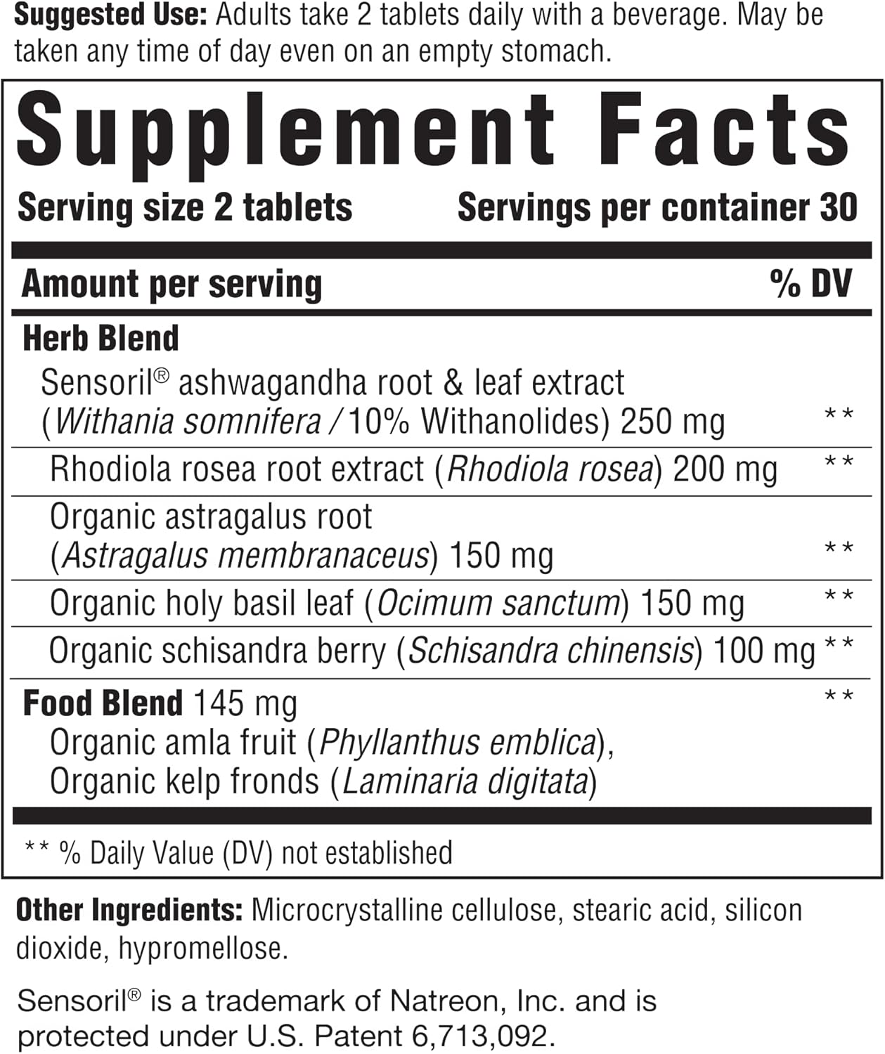 Adrenal Response Herbal Supplement with Ashwagandha - Promotes Stress Management - Non-GMO, Vegetarian - 90 Tablets