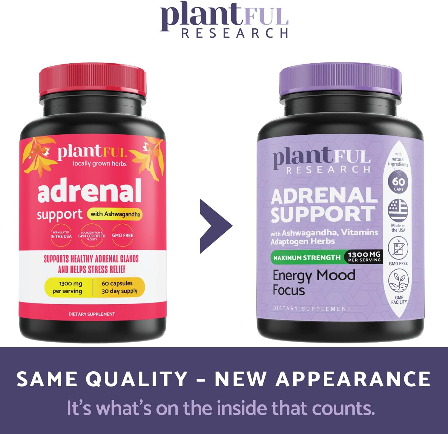 Adrenal Support & Cortisol Manager Supplement with High Purity Adaptogens for Natural Energy & Mood Boost