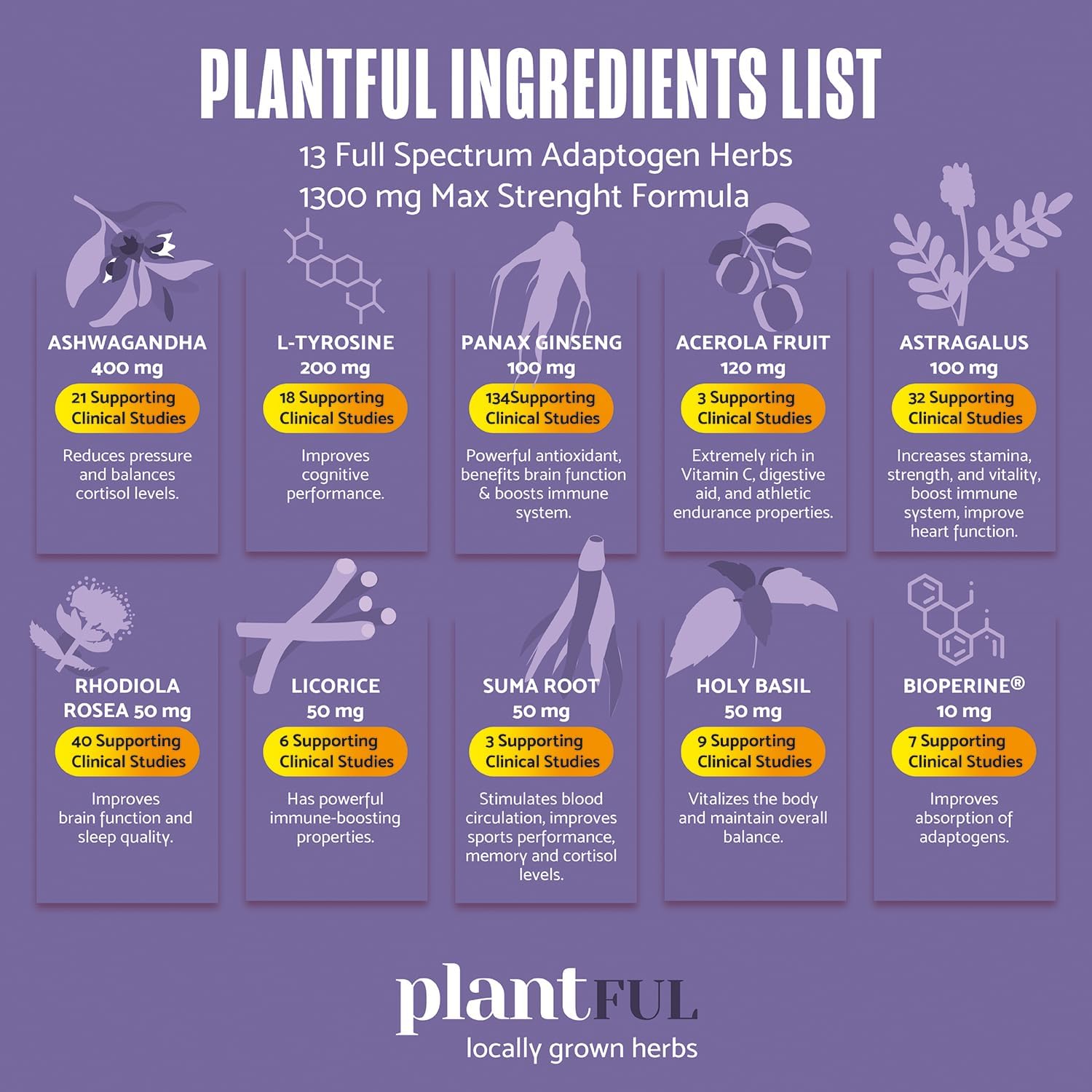 Adrenal Support & Cortisol Manager Supplement with High Purity Adaptogens for Natural Energy & Mood Boost