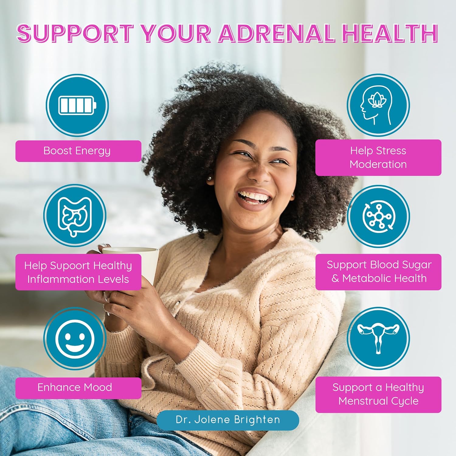 Adrenal Support Dietary Supplement with Ashwagandha for Healthy Energy and Stress Response