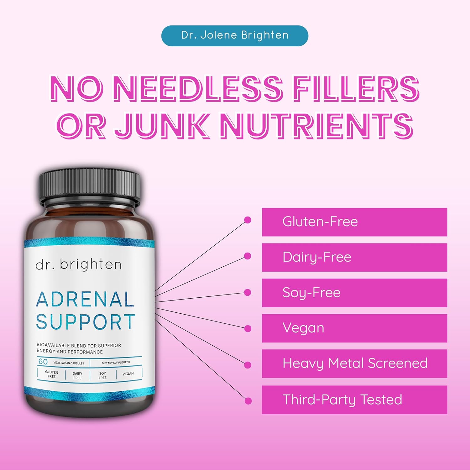 Adrenal Support Dietary Supplement with Ashwagandha for Healthy Energy and Stress Response