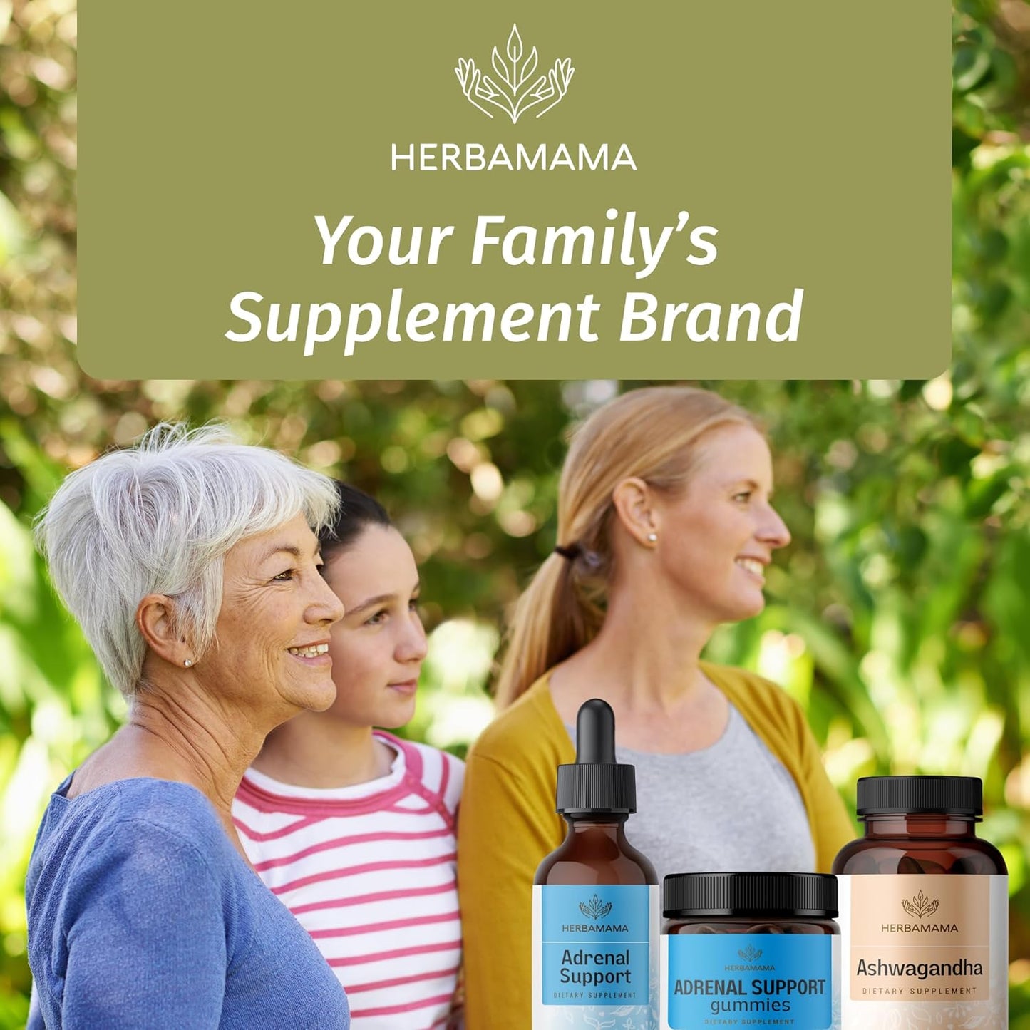 Adrenal Support Gummies for Women - Ashwagandha, Rhodiola Rosea & Magnesium - Vegan & Non-GMO - 60 Blueberry Chews