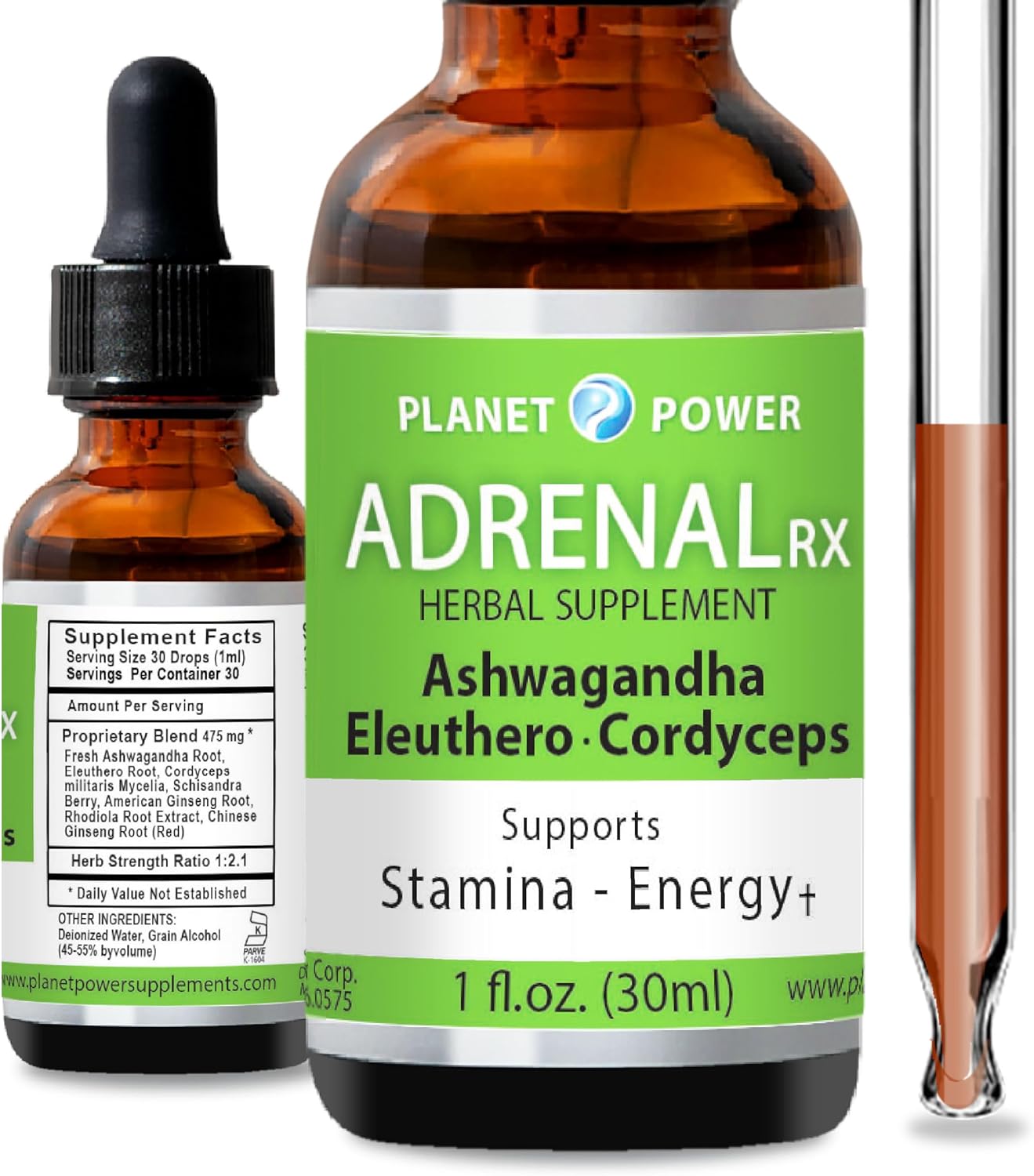 Adrenal Support Liquid Drops with Adaptogenic Herbs for Energy & Wellness