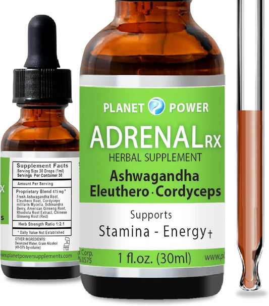 Adrenal Support Liquid Drops with Adaptogenic Herbs for Energy & Wellness
