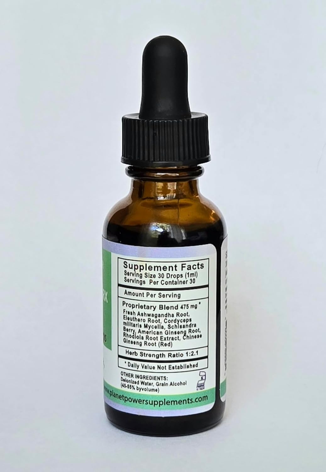 Adrenal Support Liquid Drops with Adaptogenic Herbs for Energy & Wellness