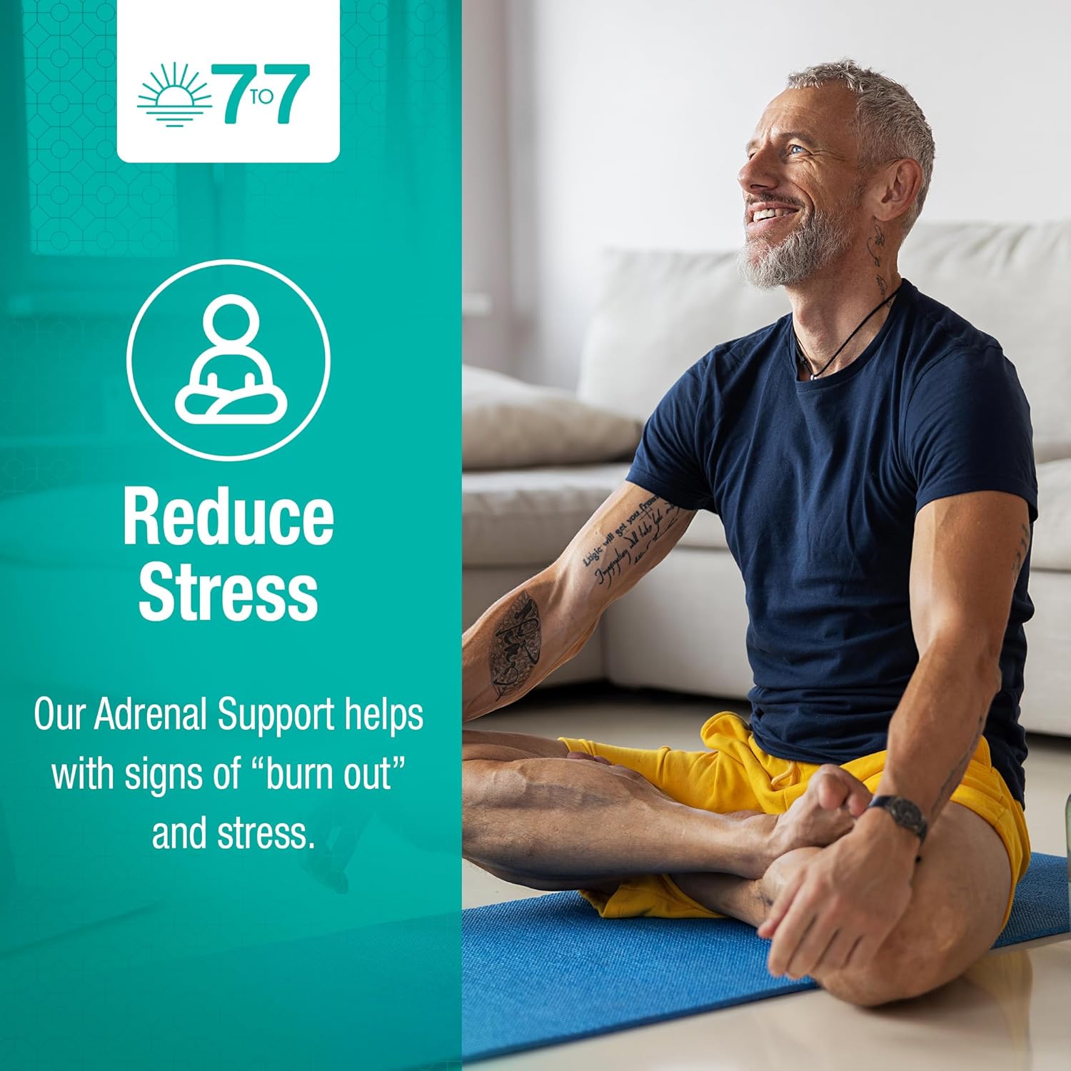 Adrenal Support Supplement - Control Cortisol, Fight Fatigue, Enhance Energy, Sleep Better with Adaptogens & Minerals - Holistic Health Formula