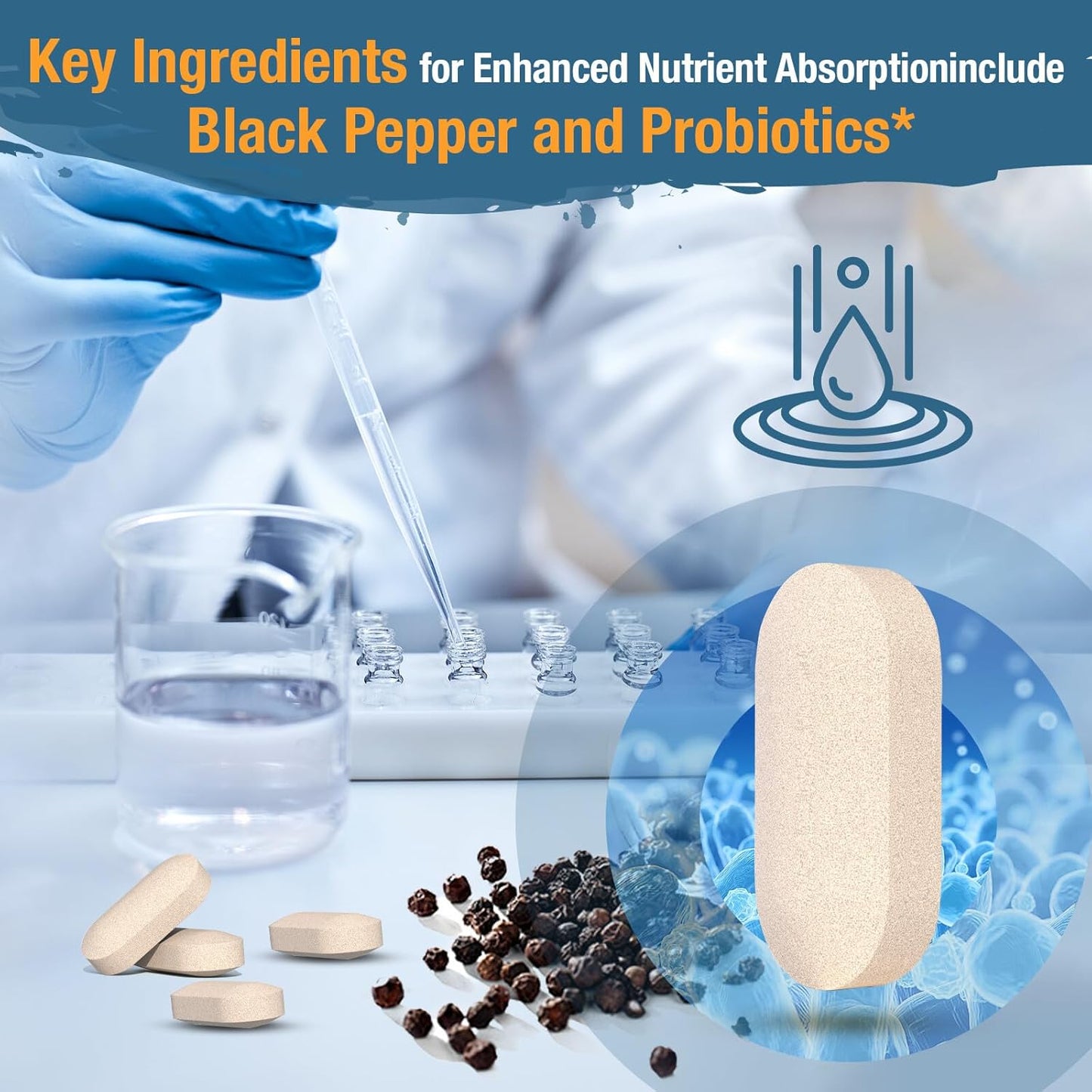 Adrenal Support Supplement with Adaptogens for Energy & Mood - Rhodiola Rosea, Ashwagandha, Holy Basil, Eleuthero - Non-GMO, 120 Vegan Tablets