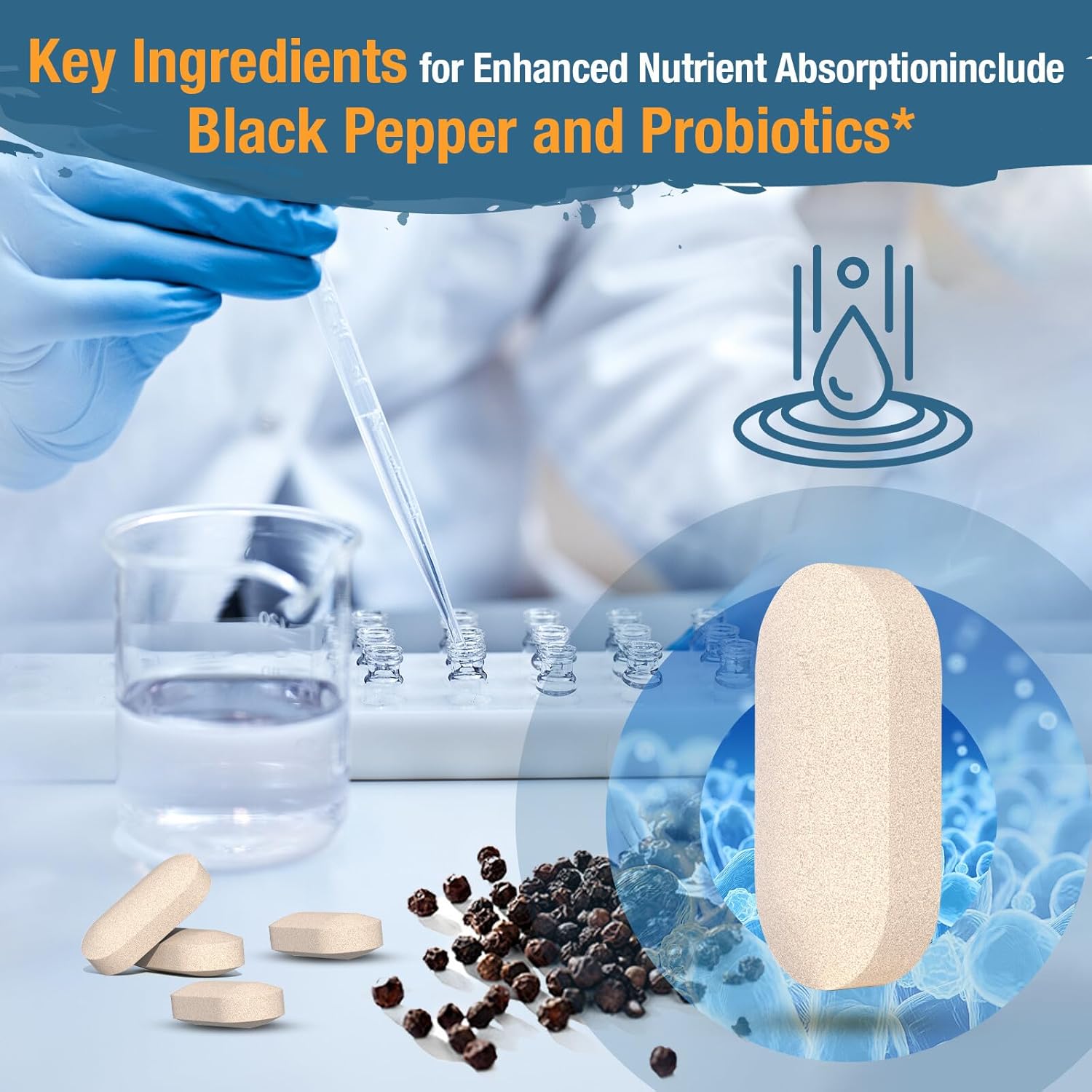 Adrenal Support Supplement with Adaptogens for Mood and Energy - Rhodiola Rosea, Ashwagandha, Holy Basil, Eleuthero - Non-GMO Vegan Tablets for Men and Women, 60 Count