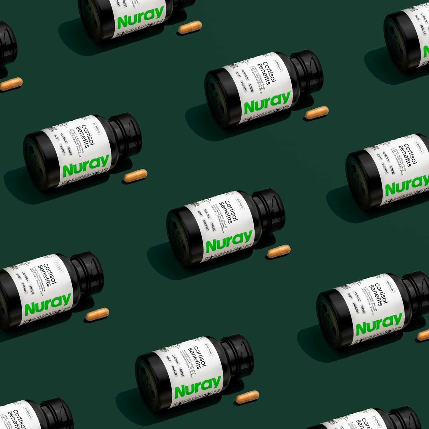 Adrenal Support Supplement with Rhodiola Rosea and Ashwagandha - Promotes Energy, Gluten-Free, Vegetarian - 60 Capsules