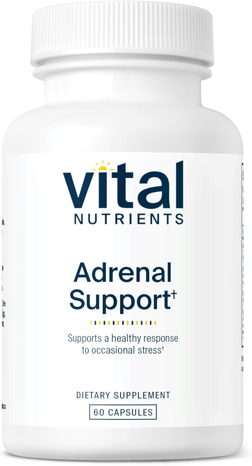 Adrenal Support Supplements for Energy and Stress Management - 60 Capsules, Gluten, Dairy, Soy Free
