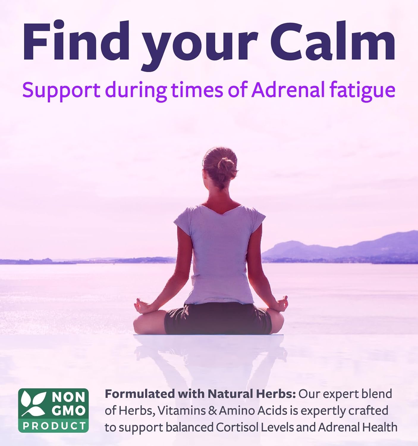 Adrenal System Support & Cortisol Manager - Ashwagandha & L-Tyrosine Supplement - Maintain Balanced Levels, Stress Relief - 2 Month Supply