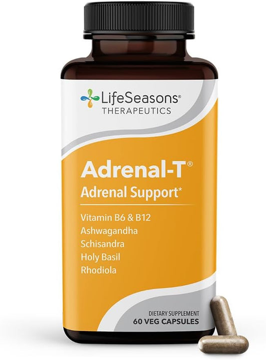 Adrenal-T Supplement - Supports Adrenal Fatigue - Reduces Cortisol - Prevents Burnout - Manages Stress - Boosts Energy - Ashwagandha Adaptogens - 60 Capsules