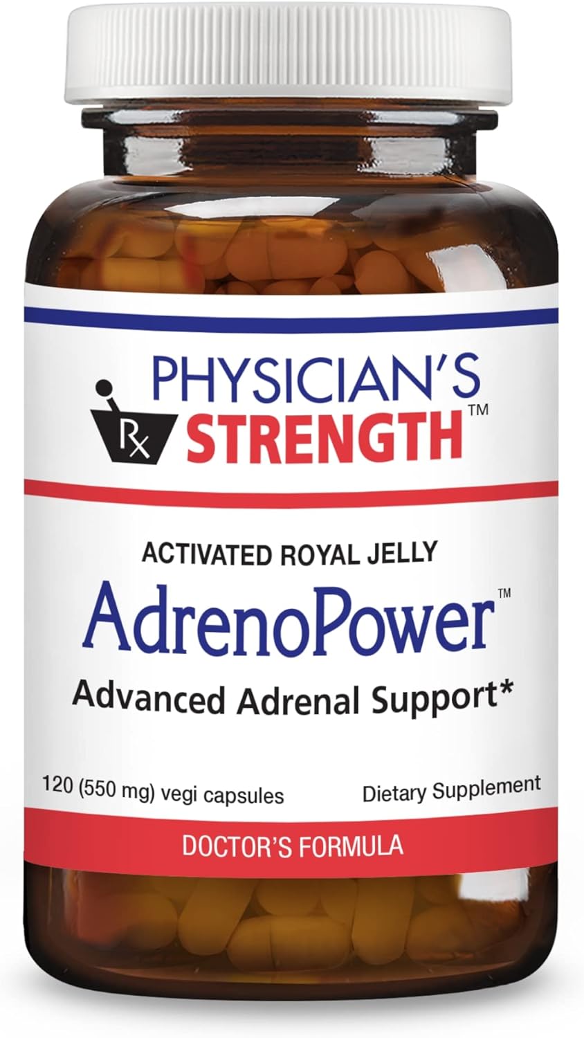 AdrenoPower Energy and Adrenal Support Capsules with Royal Jelly and Camu Camu - 120 Count