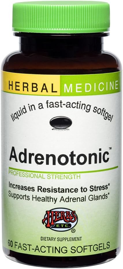 Adrenotonic Herbal Supplement for Adrenal Gland Health Support - Energy Support for Men & Women - 60 Softgels