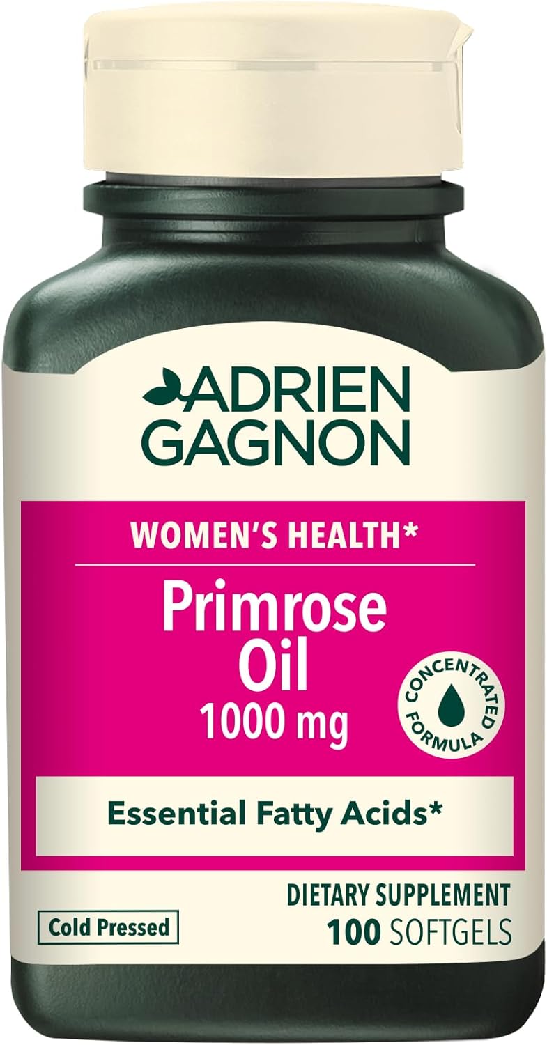Adrien Gagnon Evening Primrose Oil Capsules 1000mg, Supports Premenstrual Syndrome Relief - 100 Count