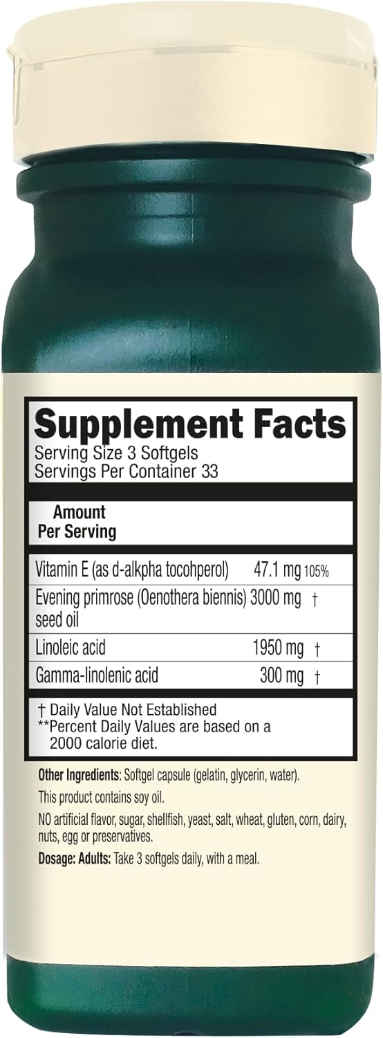 Adrien Gagnon Evening Primrose Oil Capsules 1000mg, Supports Premenstrual Syndrome Relief - 100 Count